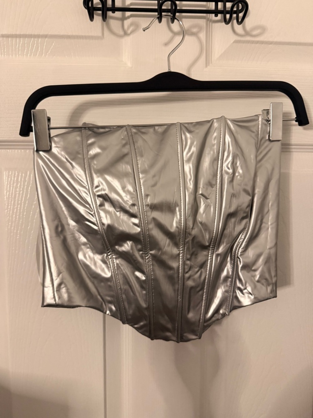 Metallic Silver Corset Top